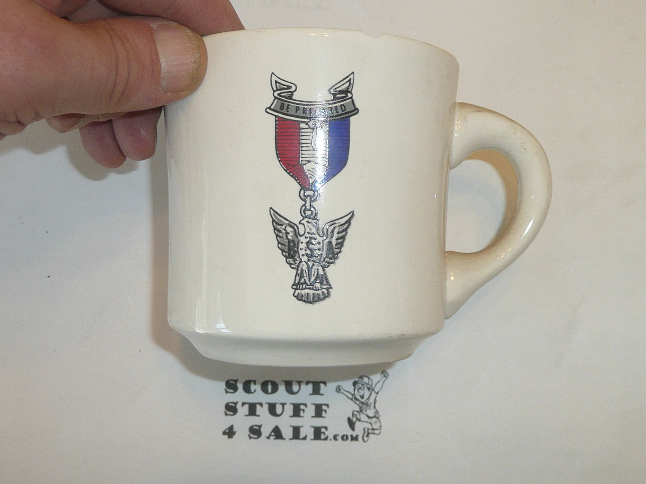 Eagle Scout Mug with Eagle Medal Decal, Boy Scout - small chip
