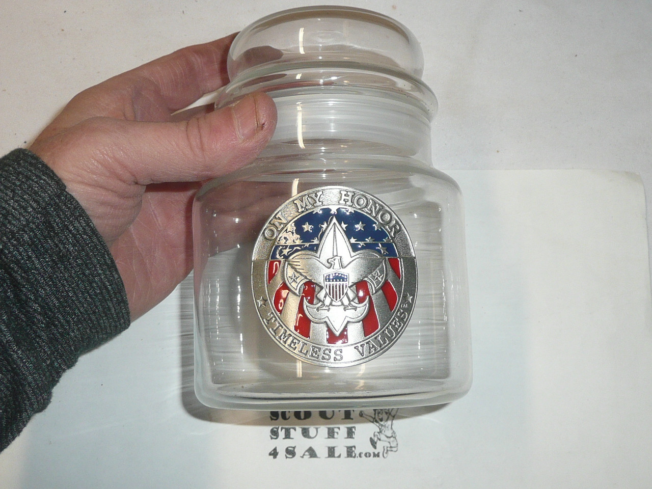 On My Honor Timeless Values Boy Scout Covered Glass Candy Jar