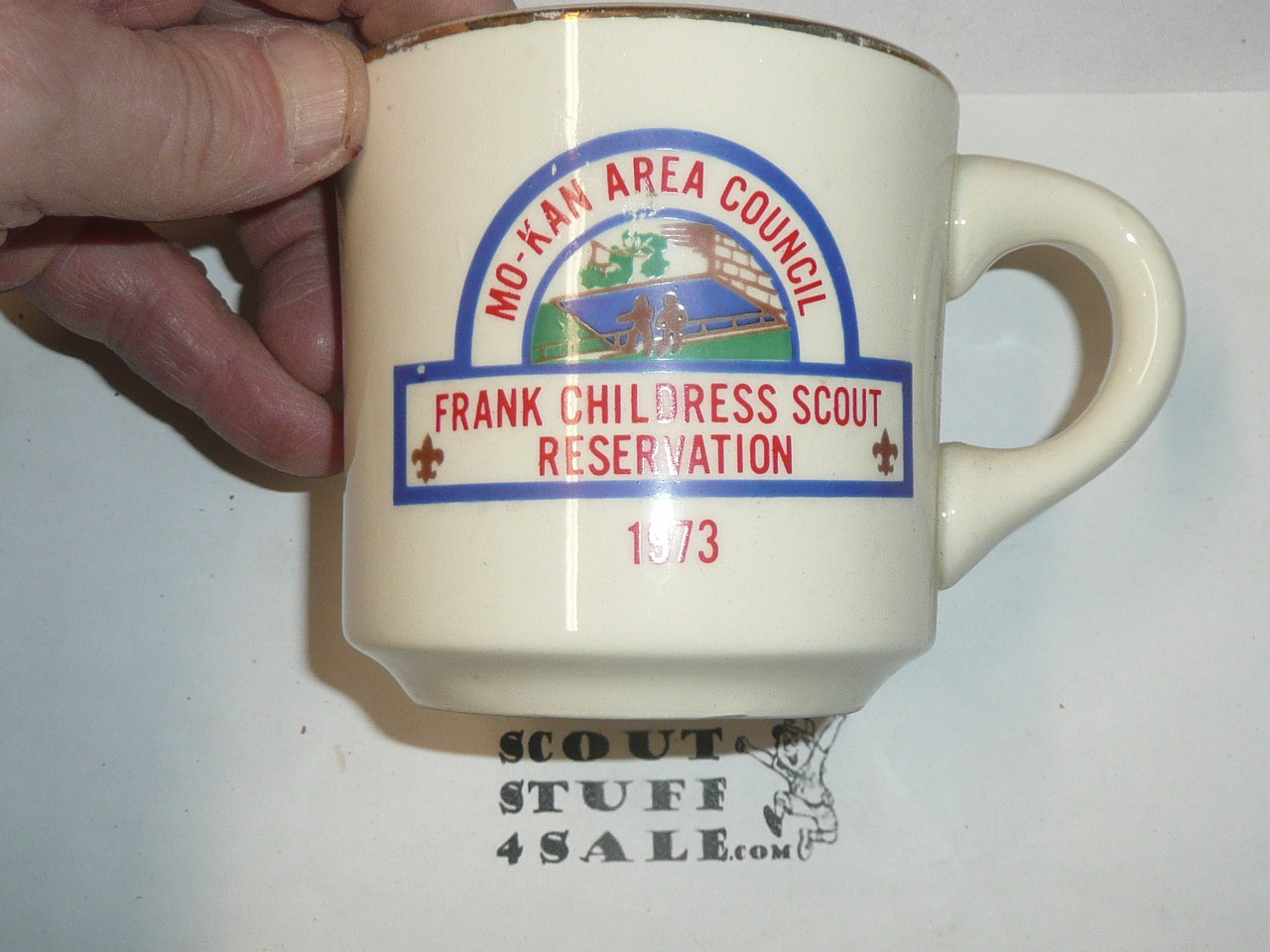 1973 Frank Childress Scout Reservation Mug, Mo-Kan Area Council