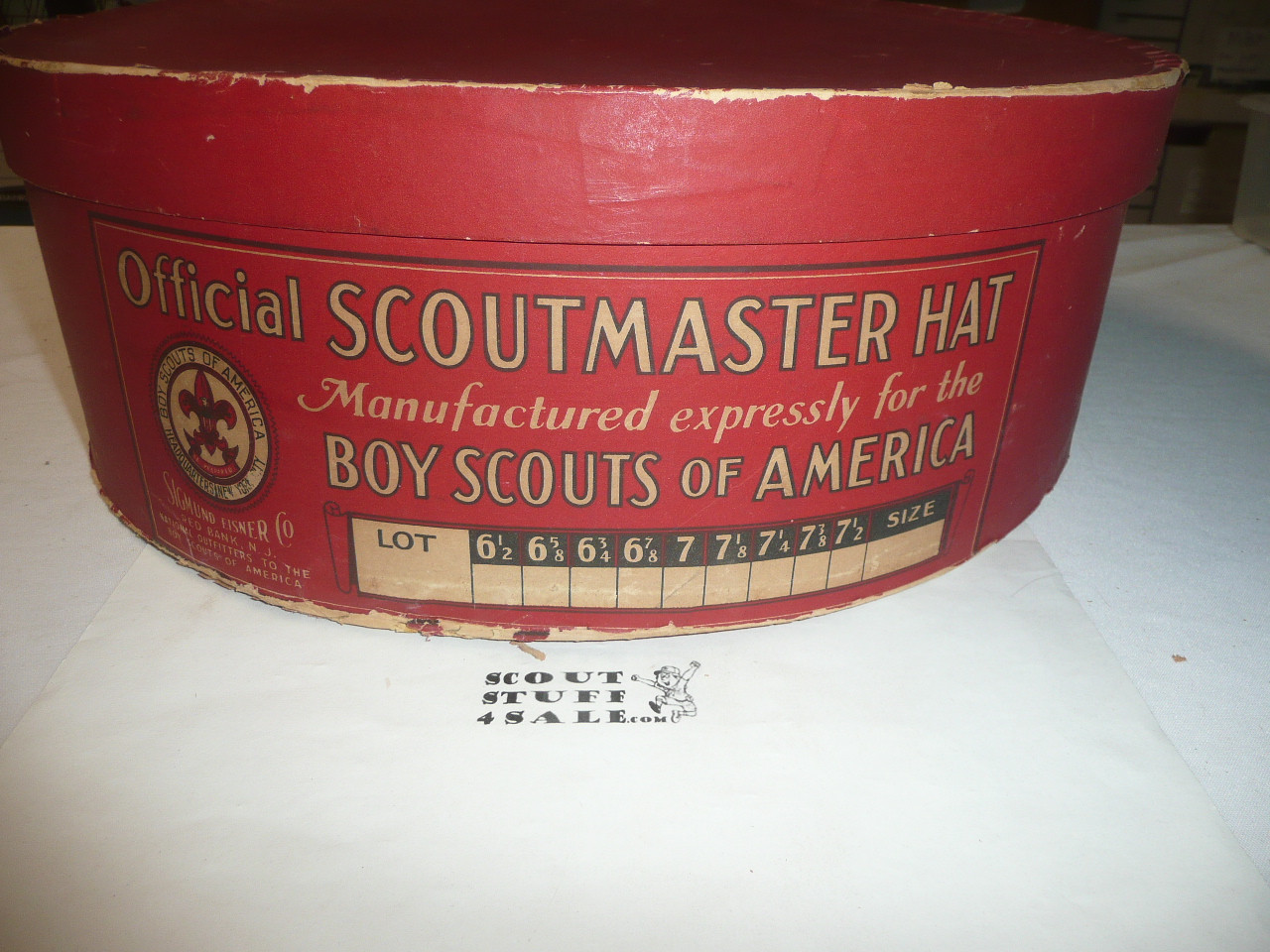 Official Boy Scout Campaign Hat by Sigmund Eisner (Smokey the Bear hat), size 7, Like new in the Original Hat Box, box shows some wear