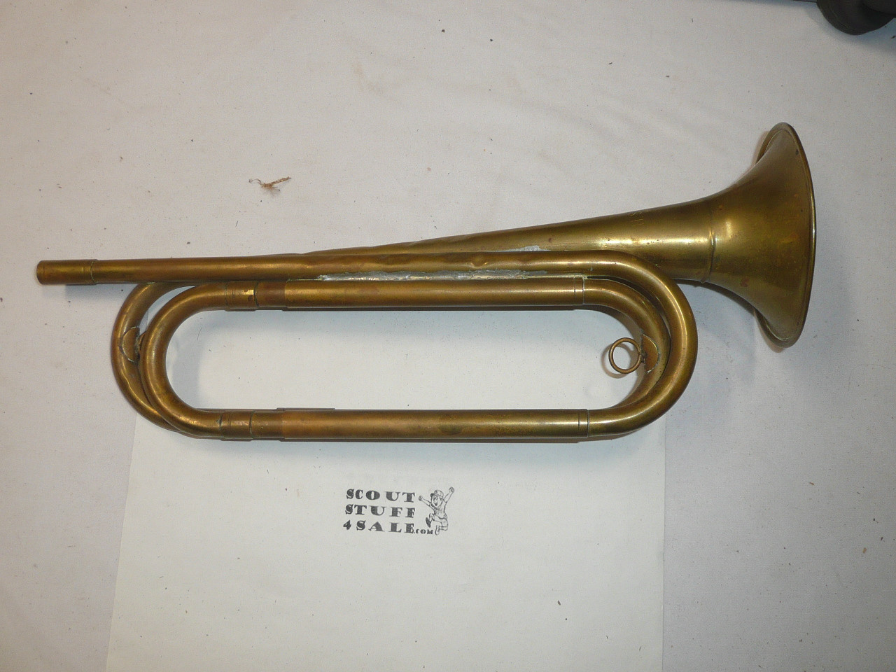 Vintage Brass Bugle, Made in the USA to US Regulations, very good condition without mouth piece