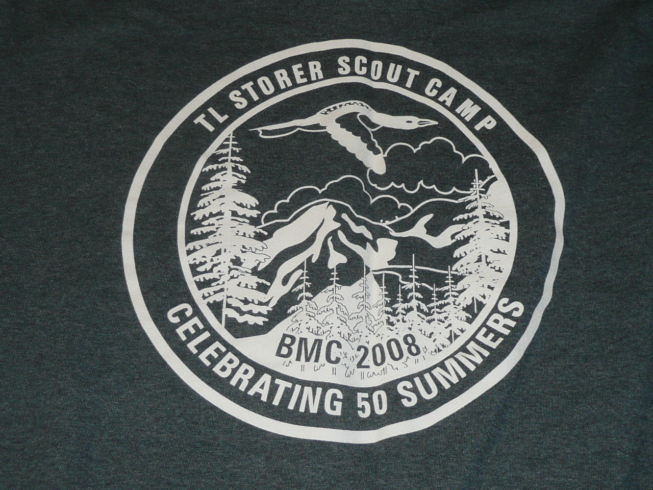 2008 TL Storer Scout Camp Tee Shirt, Blue Mountain Council, size Large, Unused
