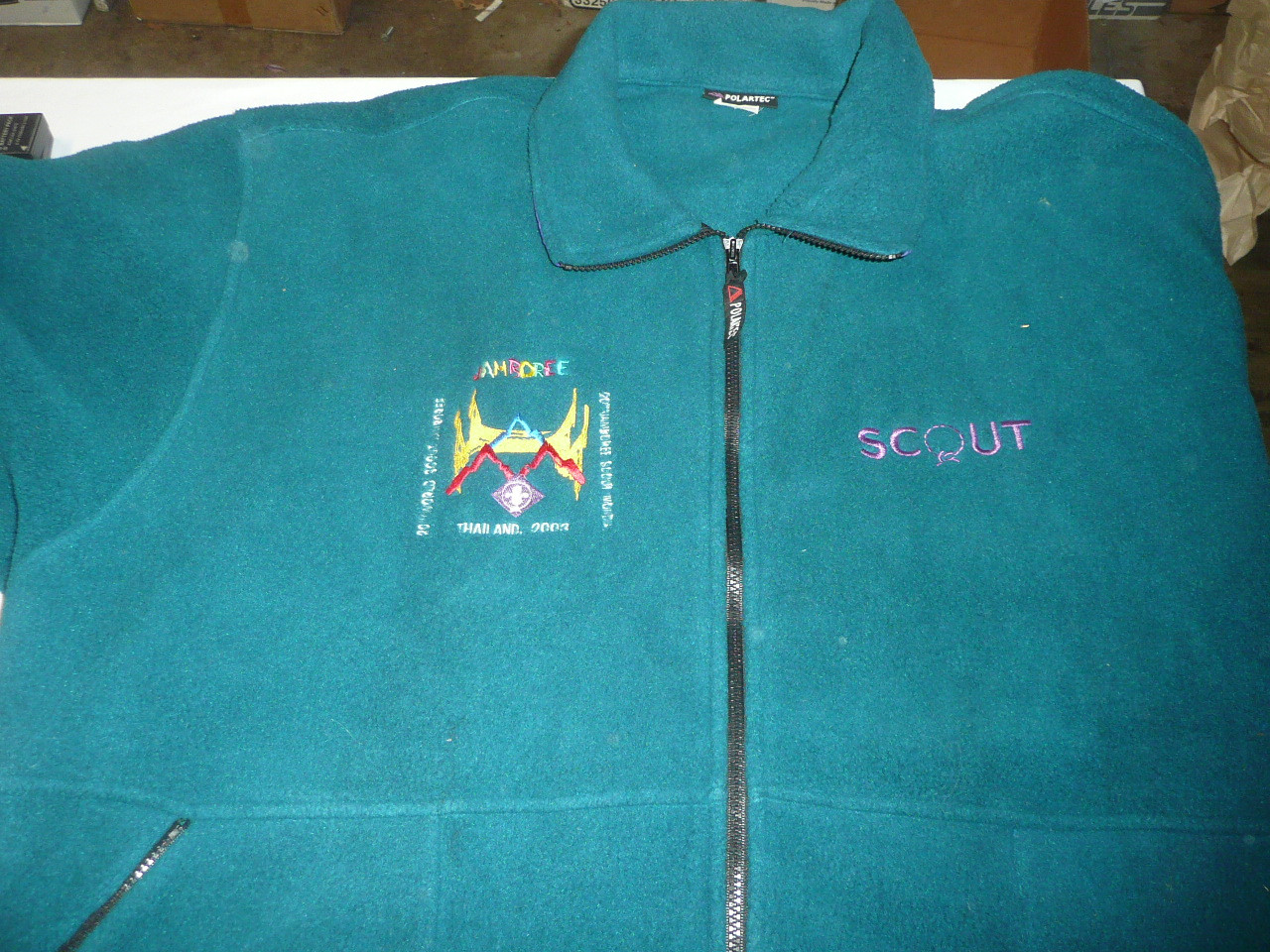 2003 World Jamboree, Official Polar Fleece Jacket with Embroidered Logo, Unused, 2XL Size