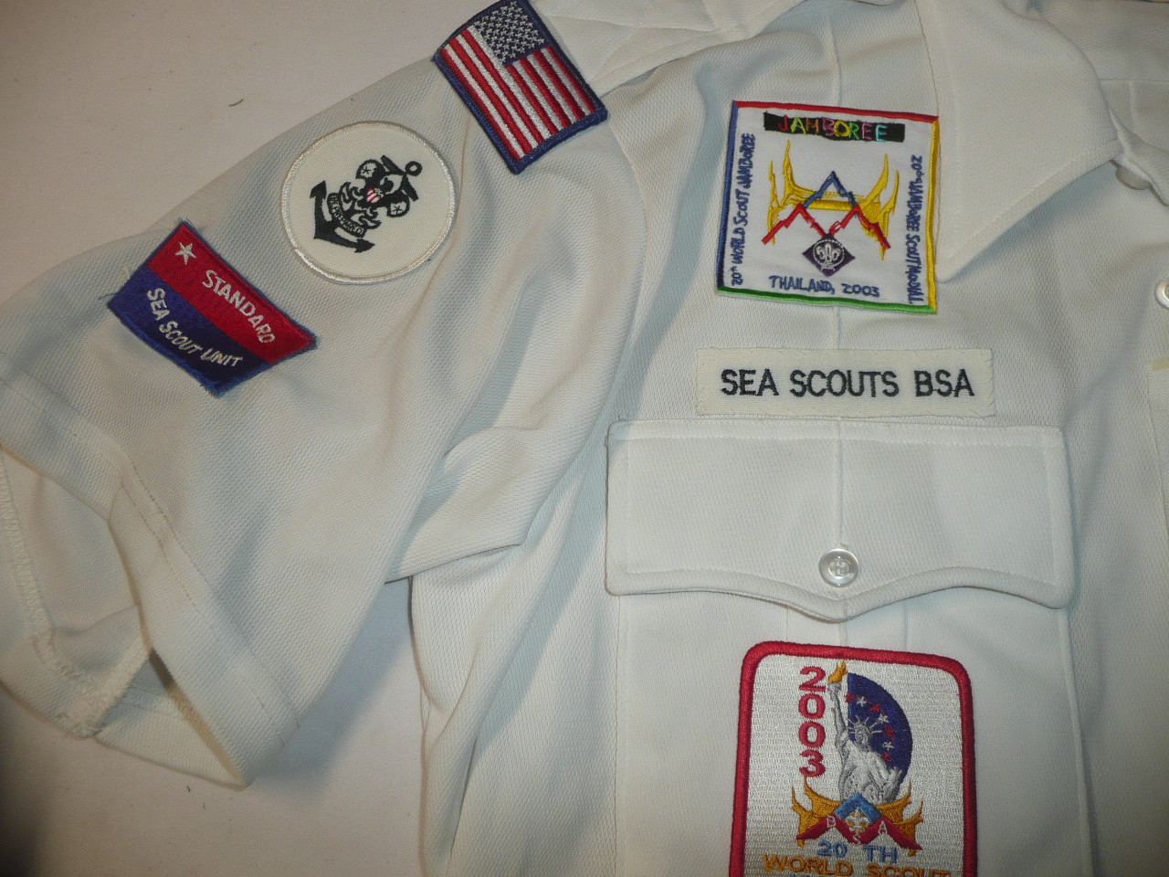 2003 World Jamboree USA Contingent Sea Scout Uniform Shirt, Size Medium