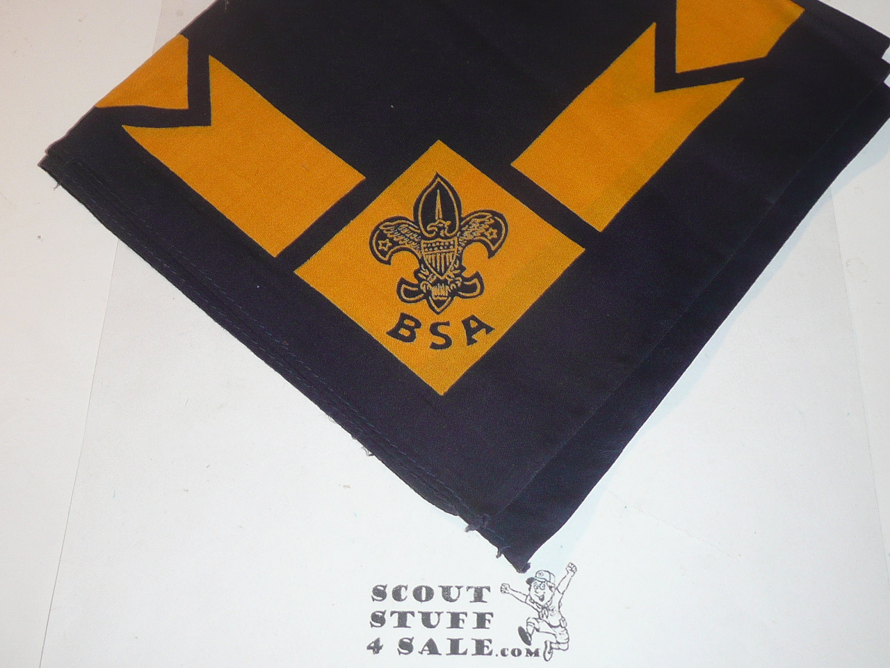 BSA National Supply Troop Neckerchief, Full Square, Black/Gold