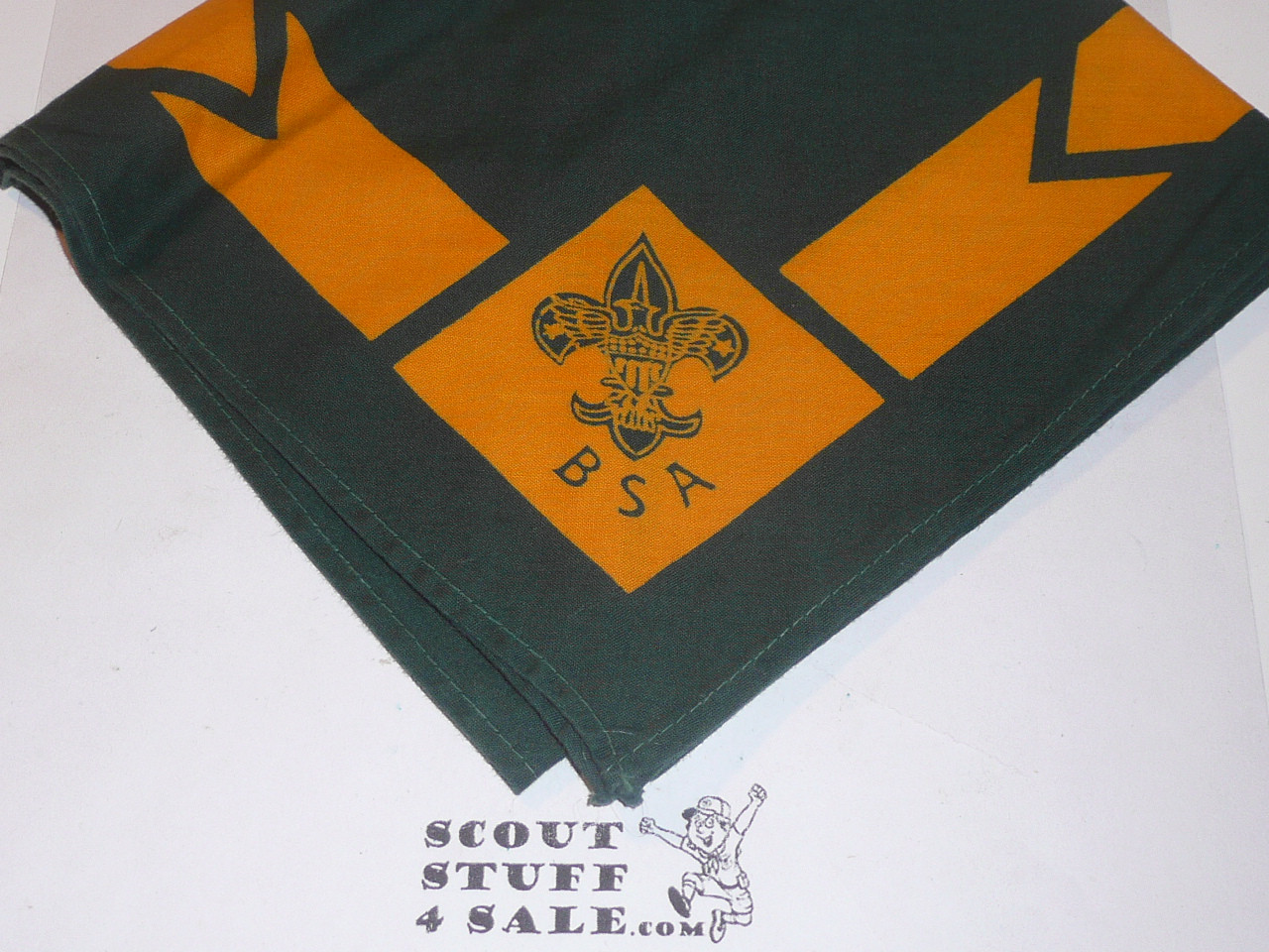 BSA National Supply Troop Neckerchief, Triangle, Green/Orange