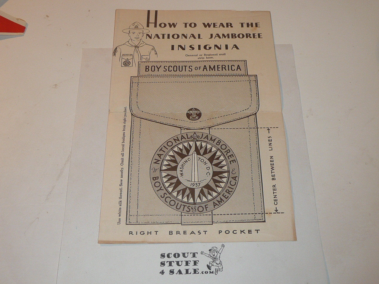 1937 National Jamboree How to Wear the National Jamboree Insignia Guide