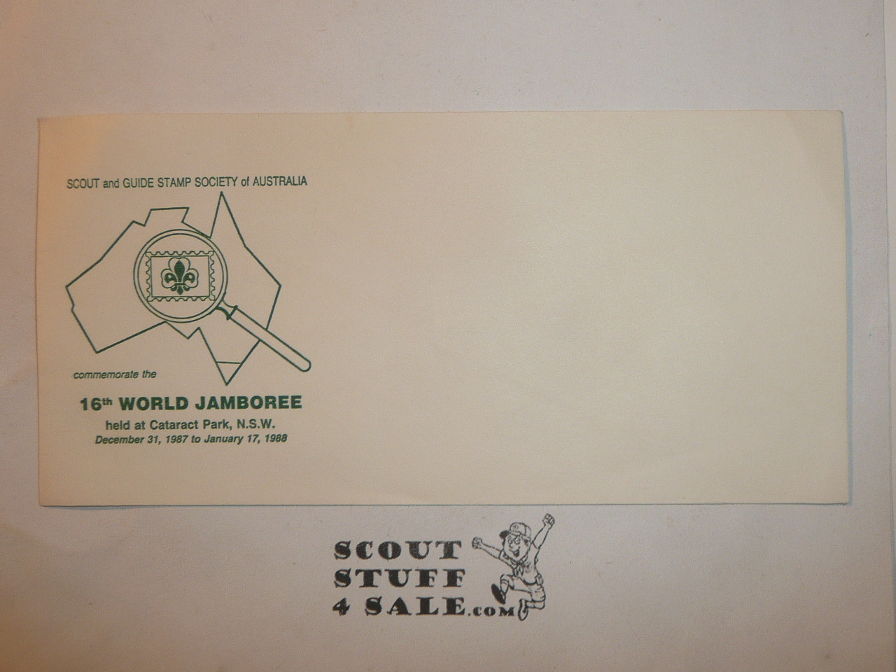 1987-88 World Jamboree Scout and Guide Stamp Society of Australia Envelope