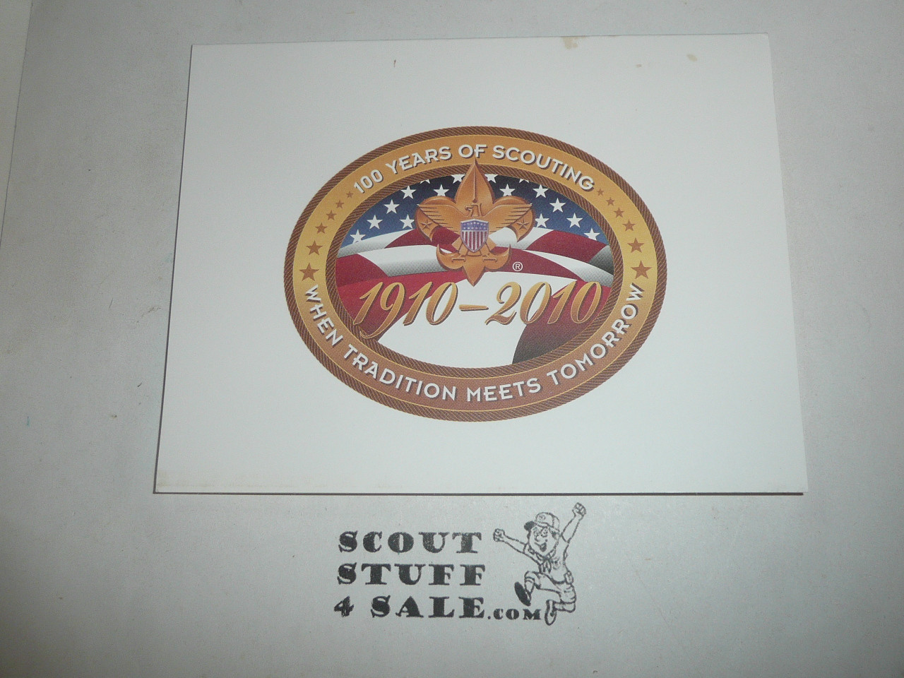 100th Anniversary logo on Front Greeting Card, With Envelope, Distributed by BSA Supply, Blank on the inside