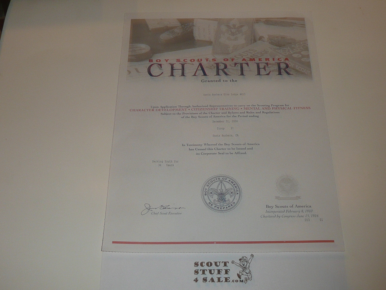 2004 Boy Scout Troop Charter, December