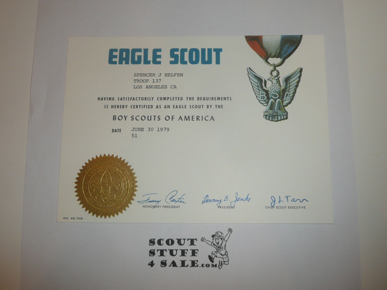 1979 Eagle Scout Certificate