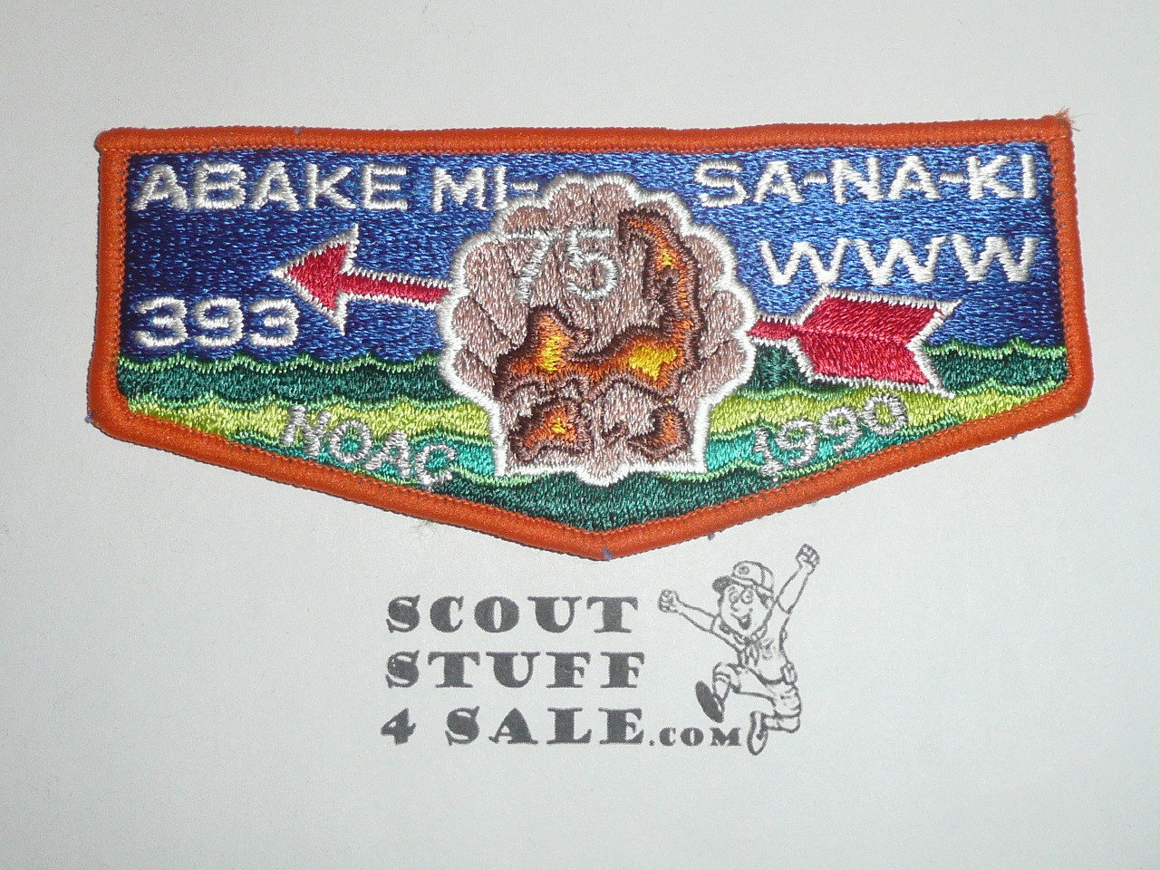 Order of the Arrow Lodge #393 Abake-Mi-Sa-Na-Ki s9 1990 NOAC Flap Patch - Boy Scout