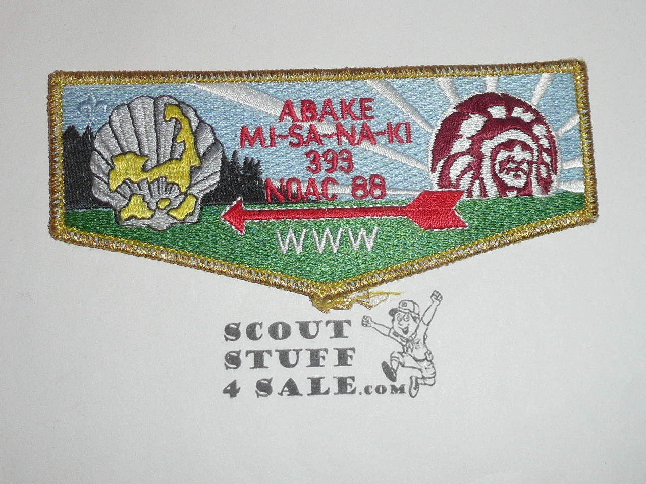 Order of the Arrow Lodge #393 Abake-Mi-Sa-Na-Ki s8 1988 NOAC Flap Patch - Boy Scout