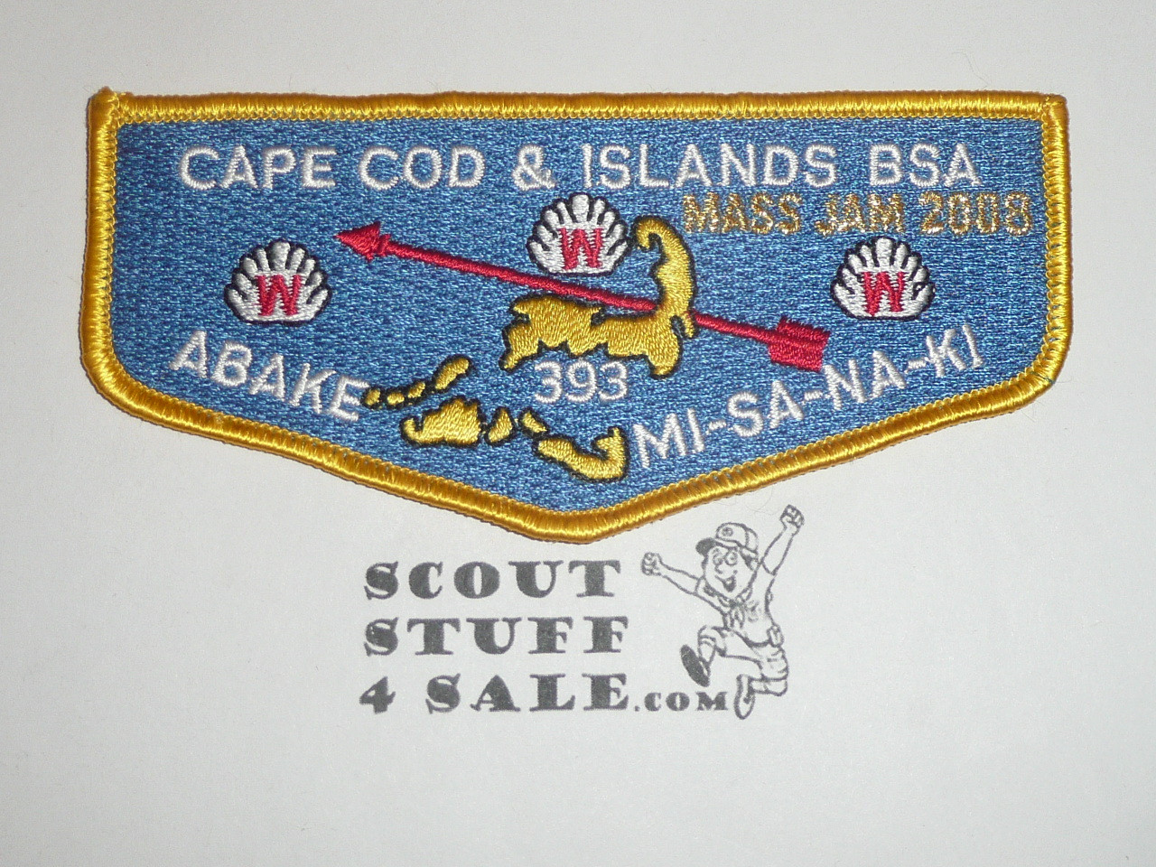 Order of the Arrow Lodge #393 Abake-Mi-Sa-Na-Ki s21 2008 MASS Jam Flap Patch - Boy Scout