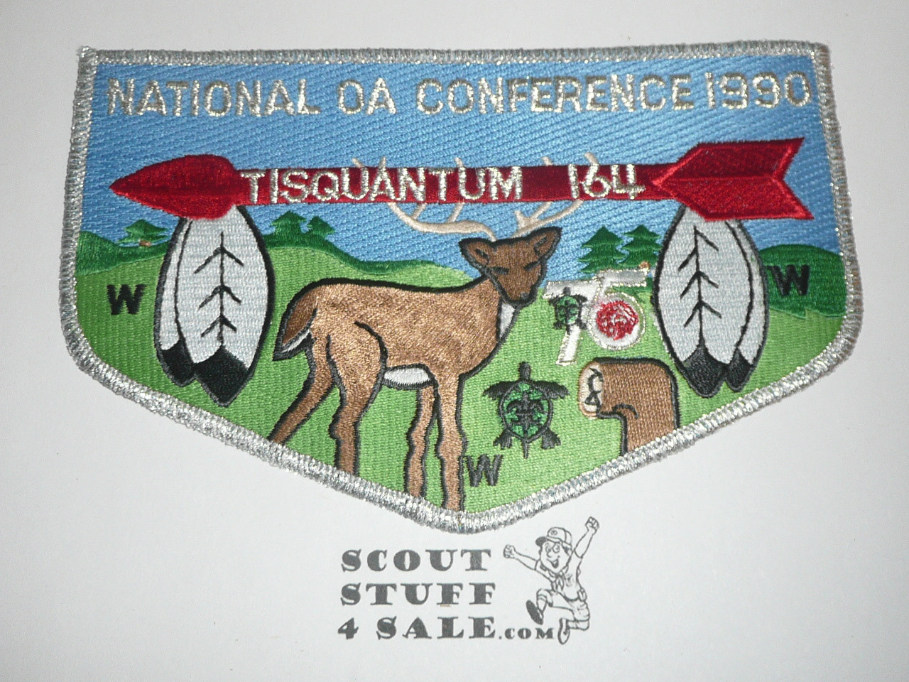 Order of the Arrow Lodge #164 Tisquantum J6 75th OA Anniversary / 1990 NOAC Jacket Patch