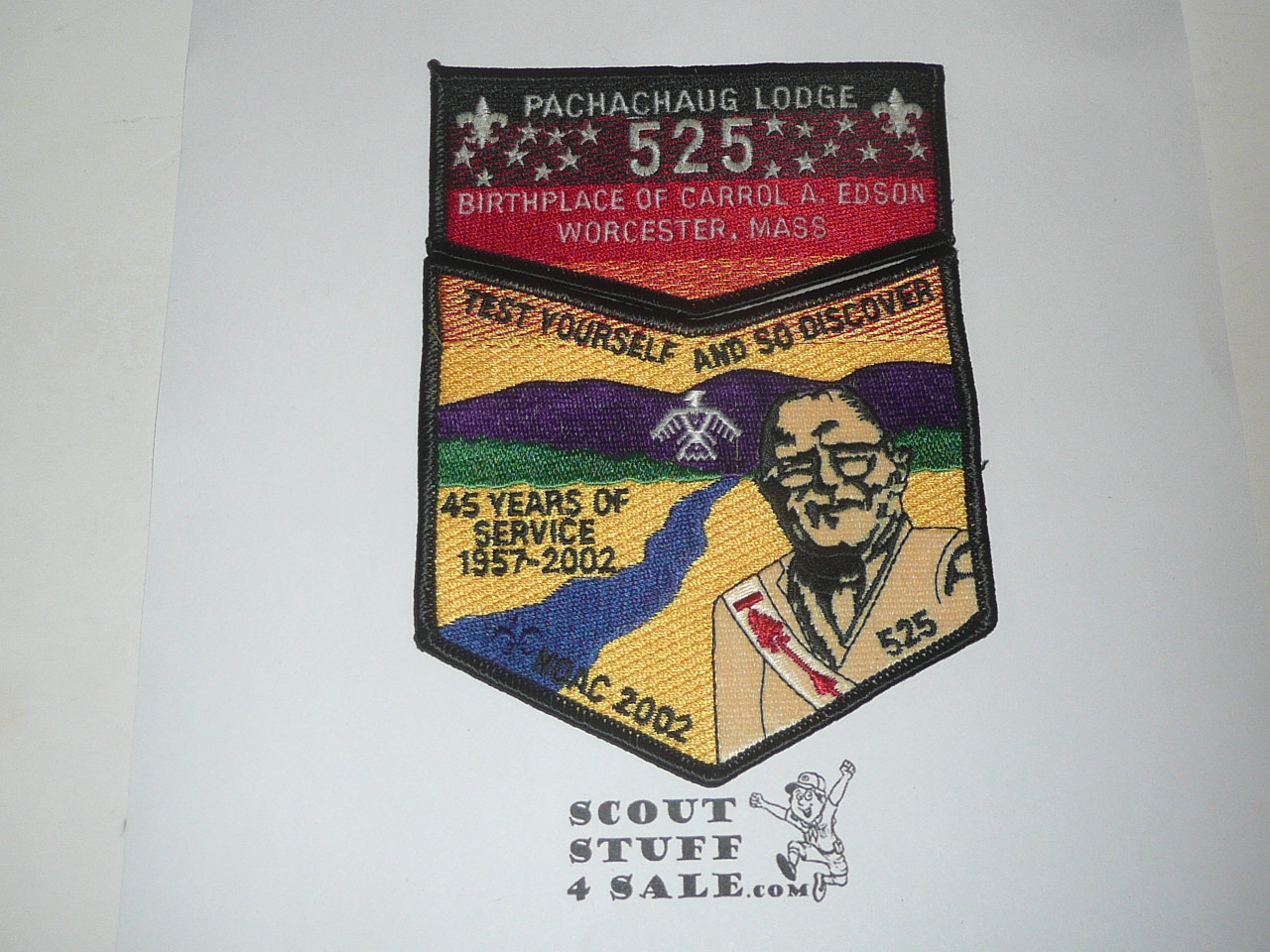 Order of the Arrow Lodge #525 Pachachaug 2002 NOAC 2-piece Flap Patch