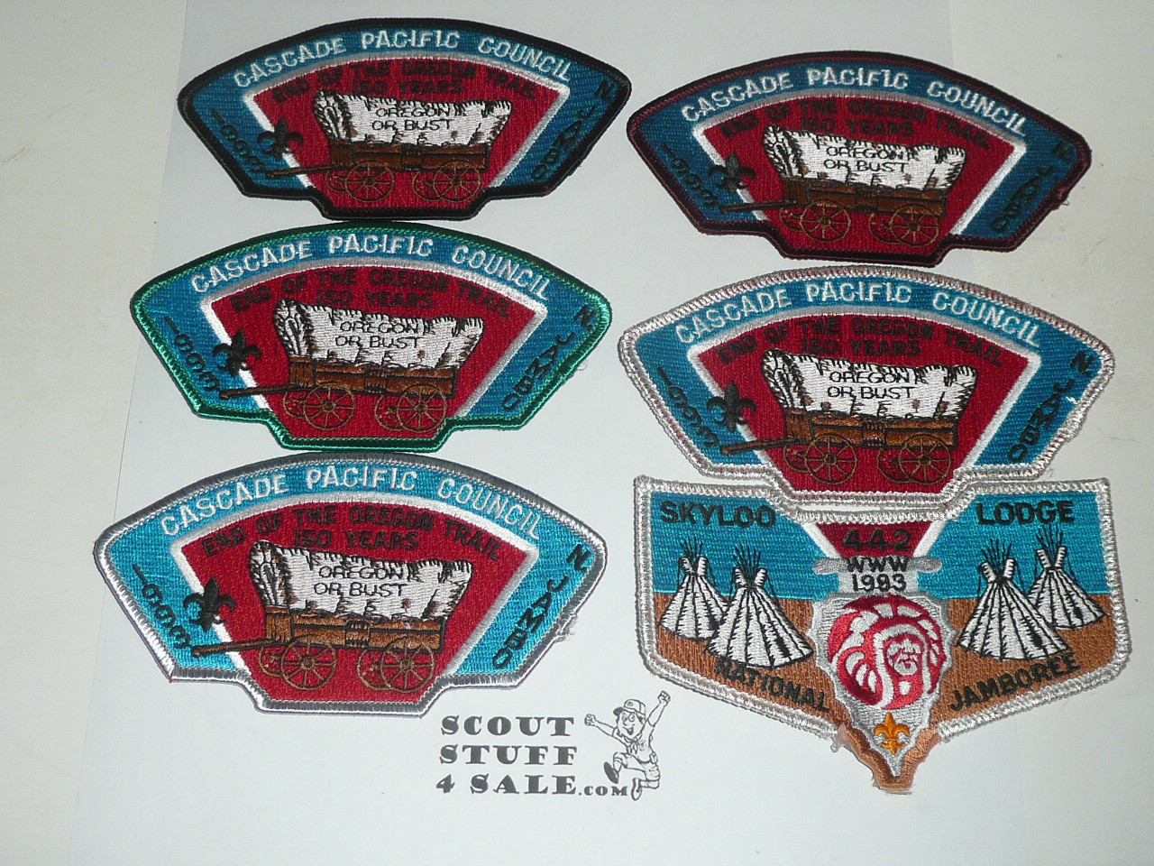 1993 National Jamboree JSP - Cascade Pacific Council, complete set of 11 patches