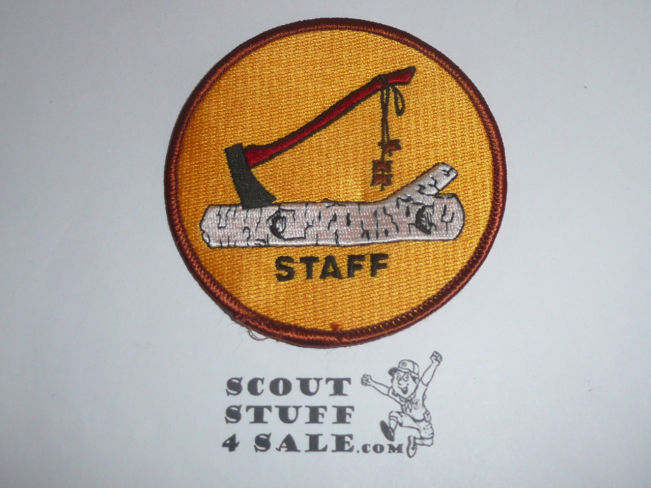 Wood Badge Axe/Log/three Beads Staff Patch