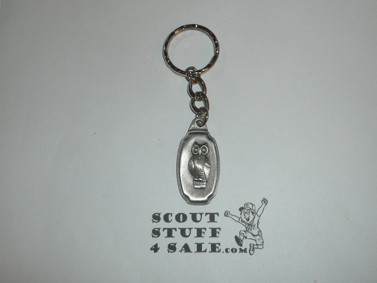 Wood Badge Owl Patrol Pewter Key Ring - Scout