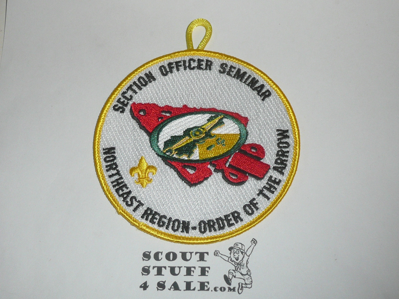 Northeast Region Order of the Arrow Section Officer Seminar Patch, yellow bdr