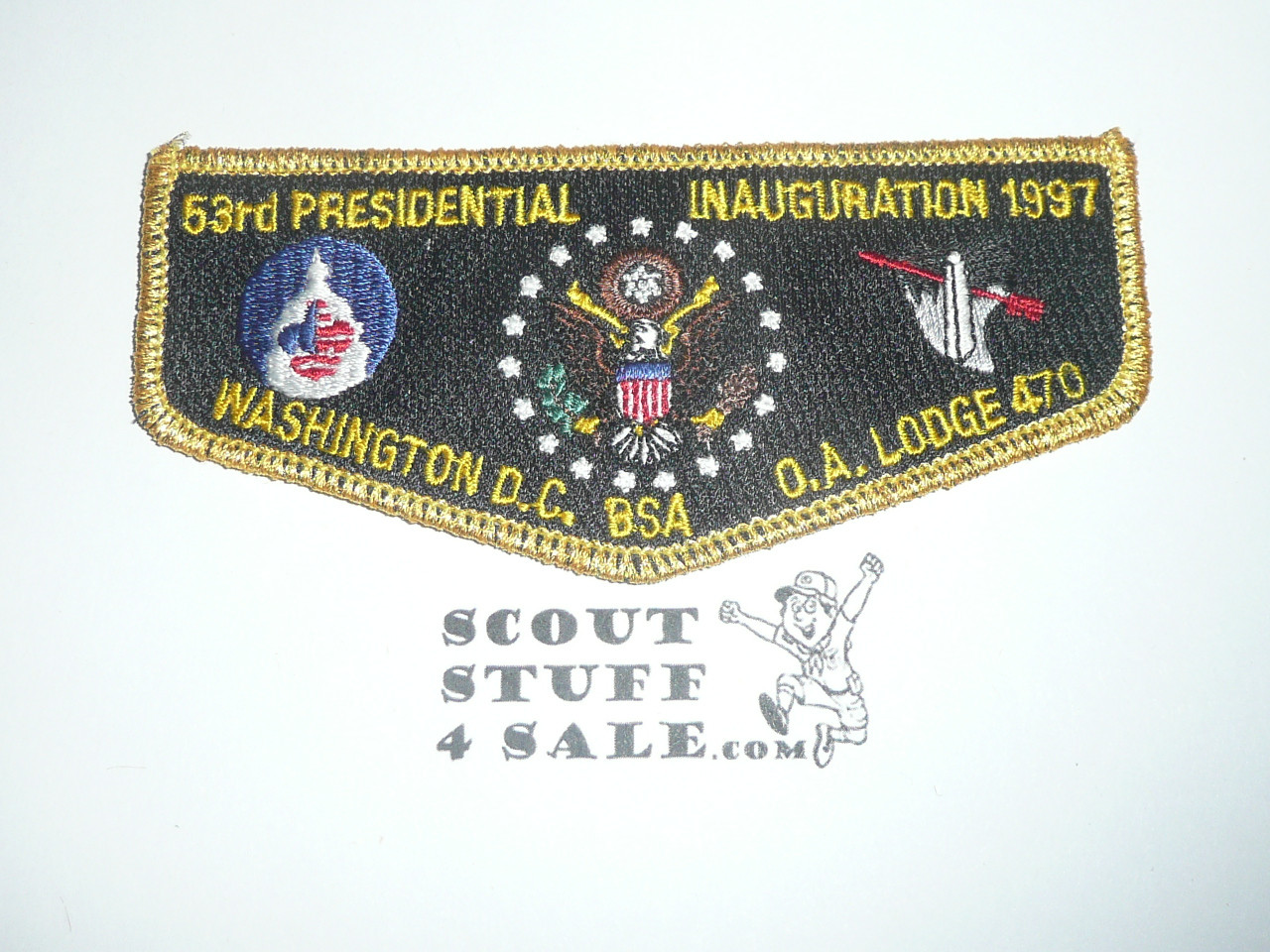 Order of the Arrow Lodge #470 Amangamek-Wipit s30 1997 Presidential Inauguration Flap Patch