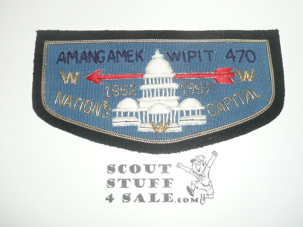 Order of the Arrow Lodge #470 Amangamek-Wipit b1 45th Anniversary Bullion Flap Patch