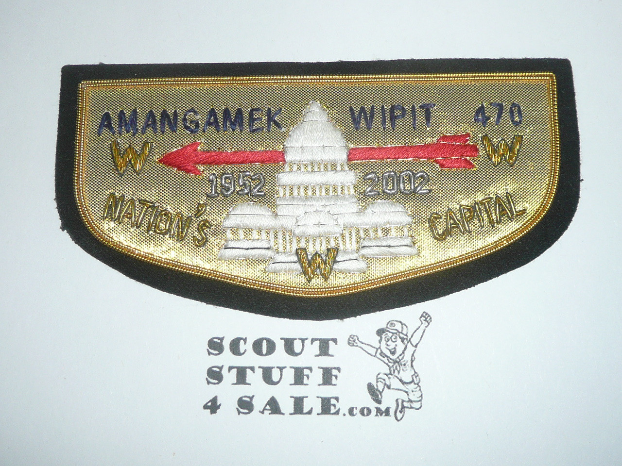 Order of the Arrow Lodge #470 Amangamek-Wipit b3 50th Anniversary Bullion Flap Patch