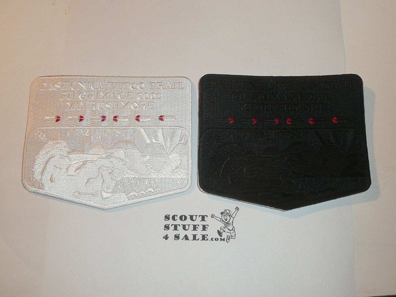 Order of the Arrow Lodge #171 Crazy Horse x4 2001 Tashunka Trail Pilgrimage 2 sided Flap Patch