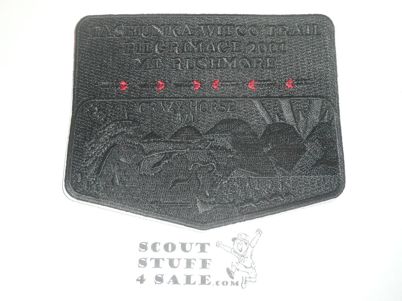 Order of the Arrow Lodge #171 Crazy Horse x4 2001 Tashunka Trail Pilgrimage 2 sided Flap Patch