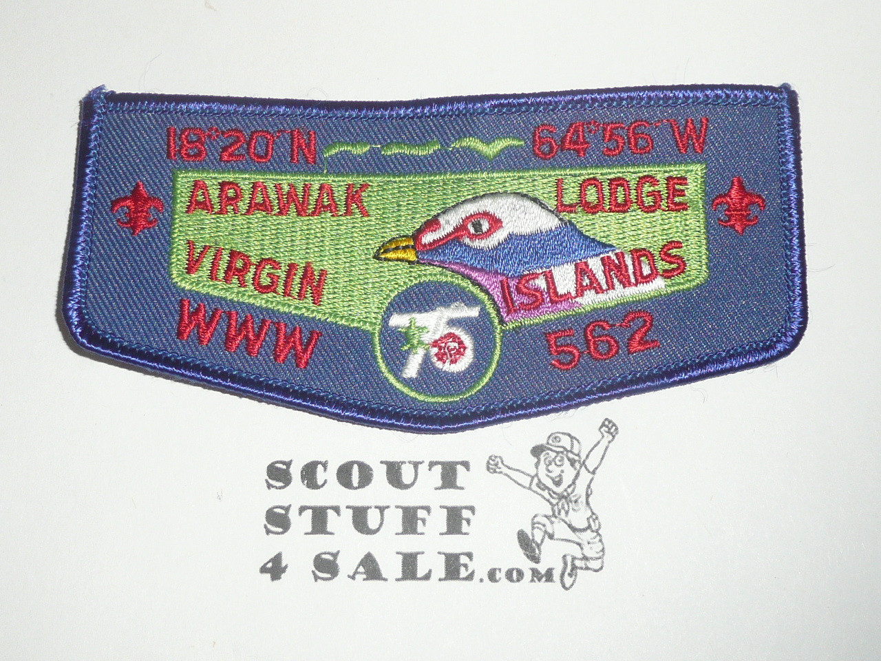 Order of the Arrow Lodge #562 Arawak f5 OA 75th Anniversary Flap Patch - Boy Scout