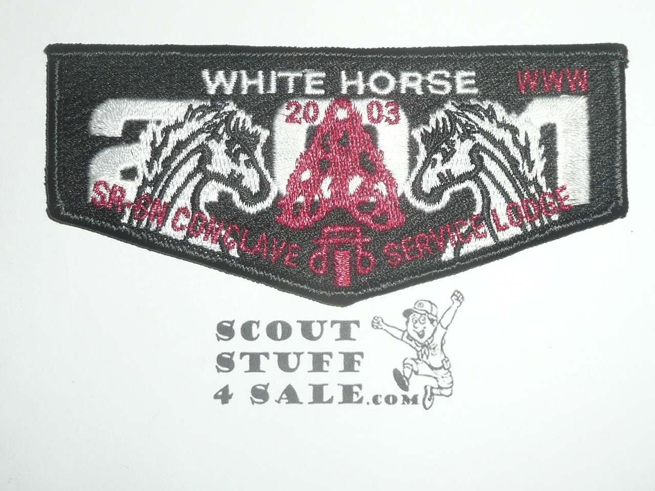 Order of the Arrow Lodge #201 White Horse s14 2003 SR6N Service Lodge Flap Patch