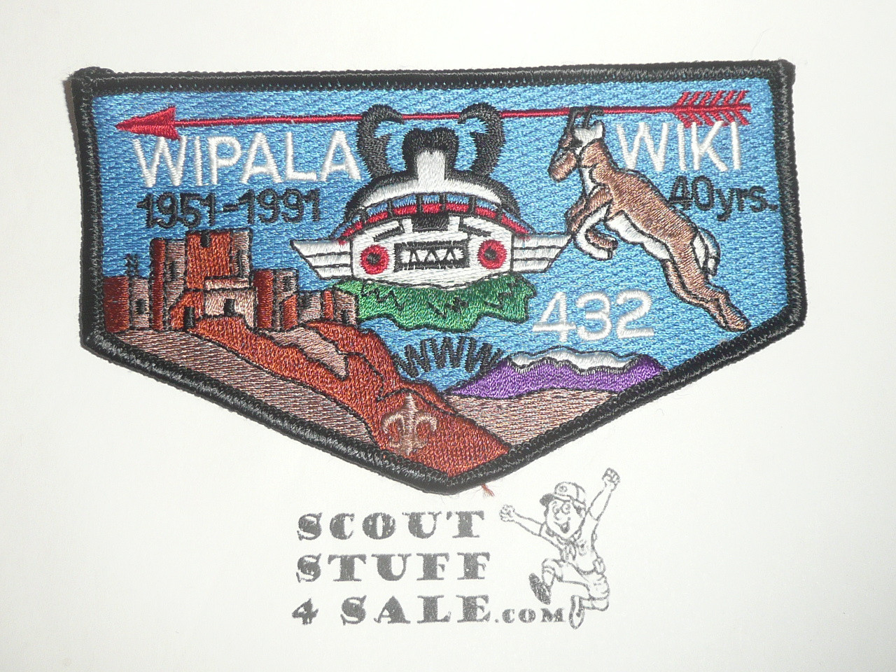 Order of the Arrow Lodge #432 Wipala Wiki s22 40th Anniversary Flap Patch - Boy Scout