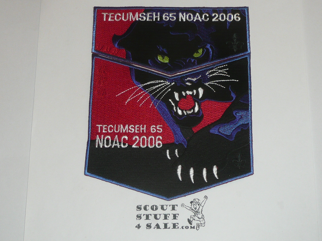 Order of the Arrow Lodge #65 Tecumseh 2006 NOAC 2-piece Flap Patch, blue bdr