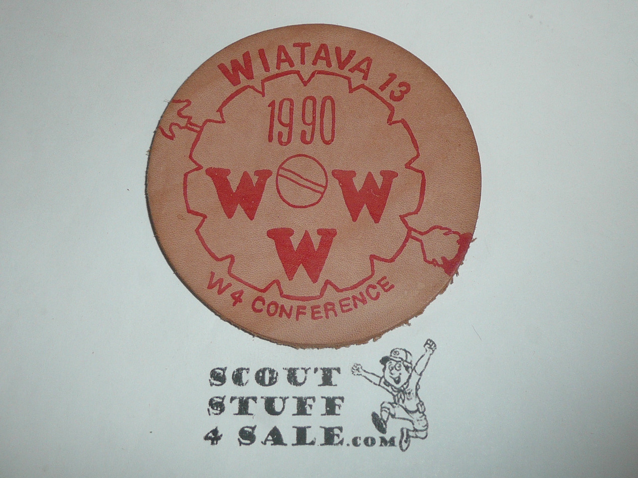 Order of the Arrow Lodge #13 Wiatava 1990 W4A Conference Leather Patch