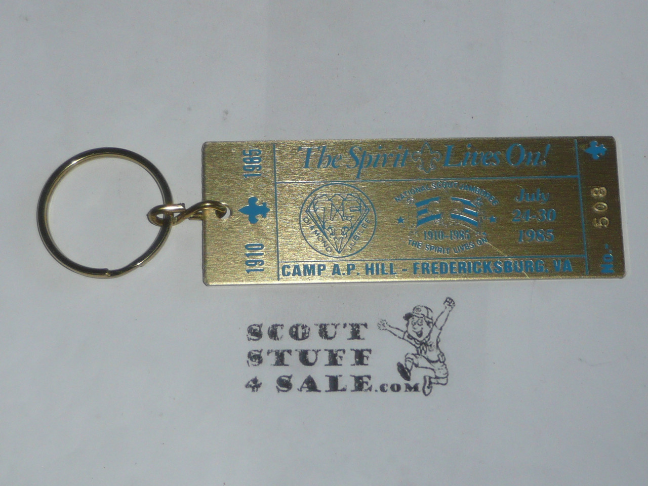 1985 National Jamboree Key Chain, Brass and numbered
