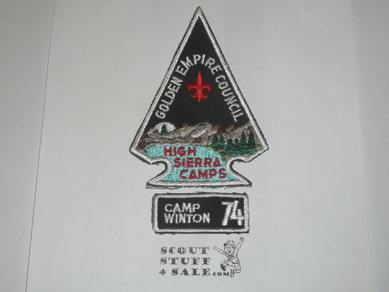 High Sierra Camps Patch, Golden Empire Council, 1974, Camp Winton Segment Patch, segment only