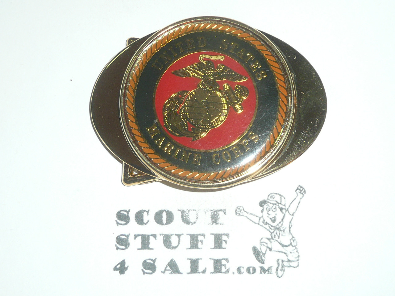 United States Marine Corps 24k Gold Plate Belt Buckle, New in Bag