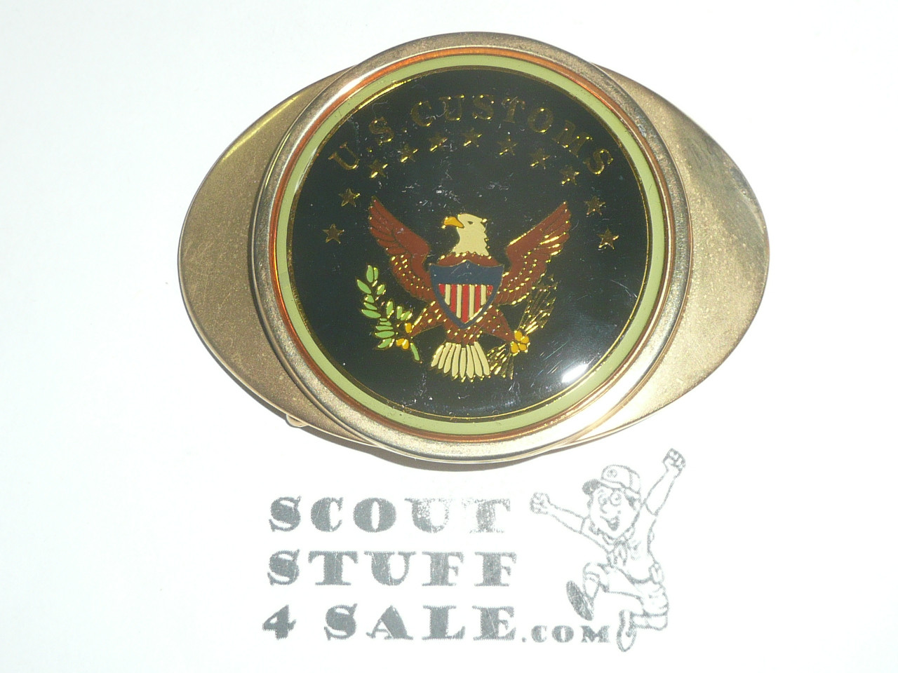 United States Customs 24k Gold Plate Belt Buckle, New in Bag