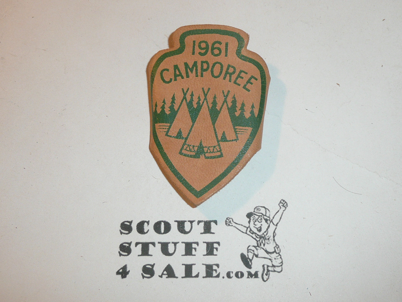1961 Generic Camporee Leather Neckerchief Slide