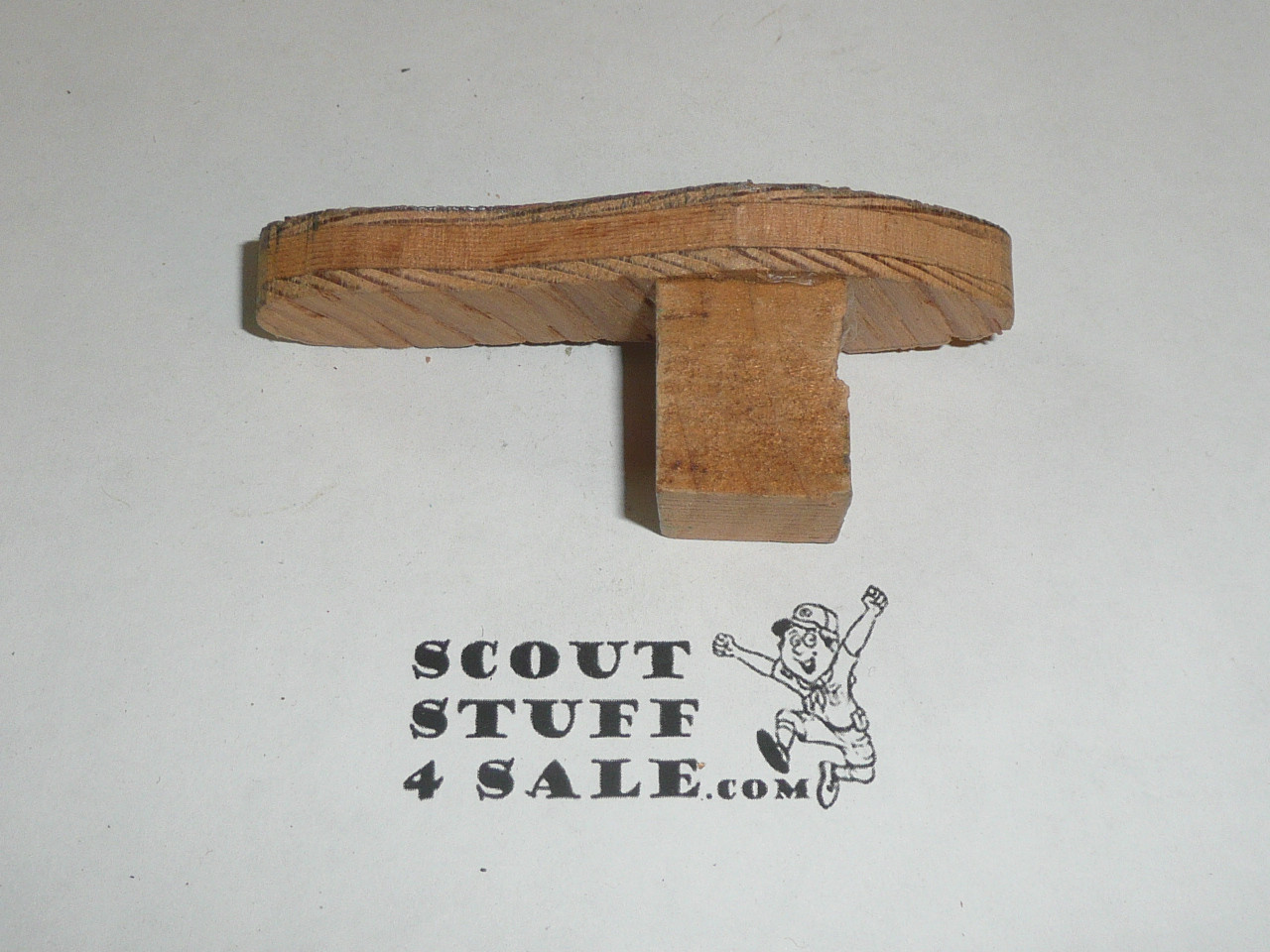 Shoe Bottom Carved Wood Neckerchief Slide