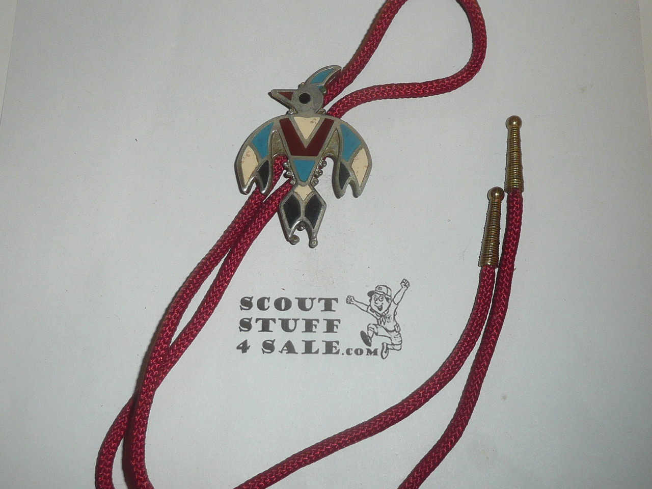 Colorful Inlaid Thunderbird Bolo Tie, Southwest Styling