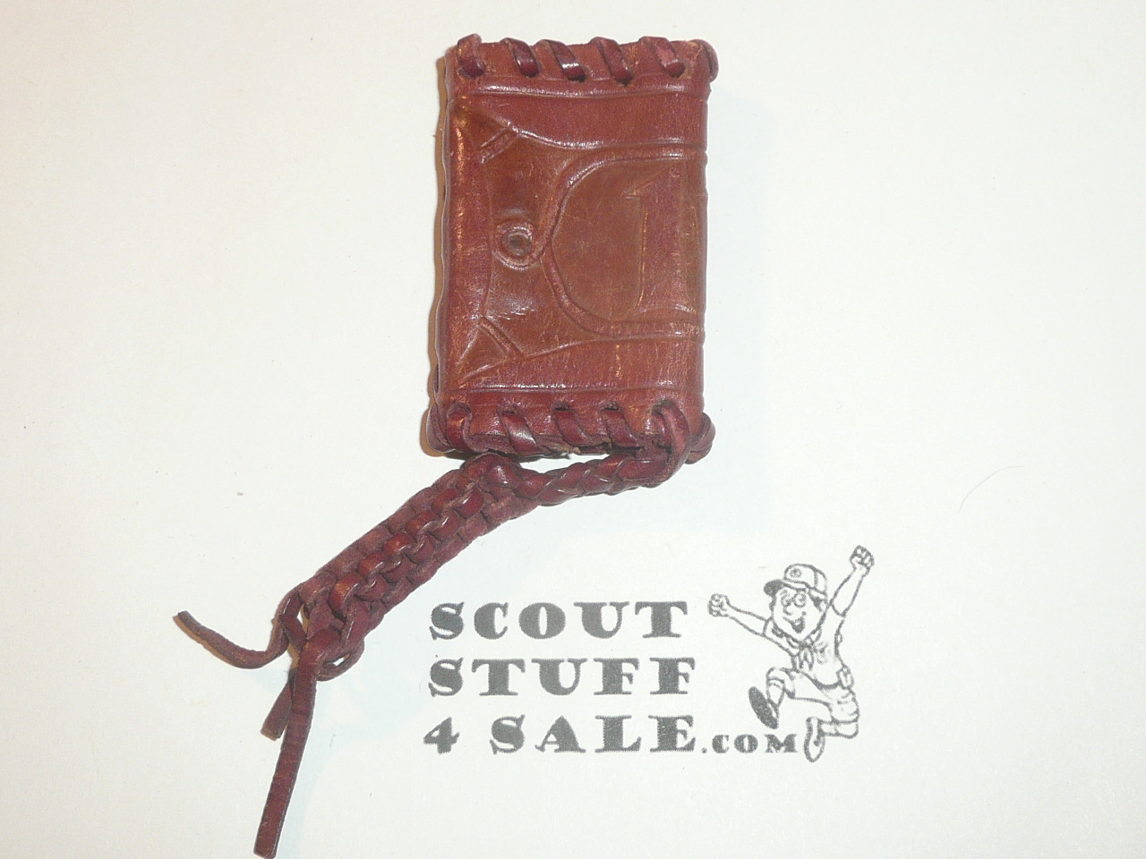 Tooled Leather and Lanyard Neckerchief Slide