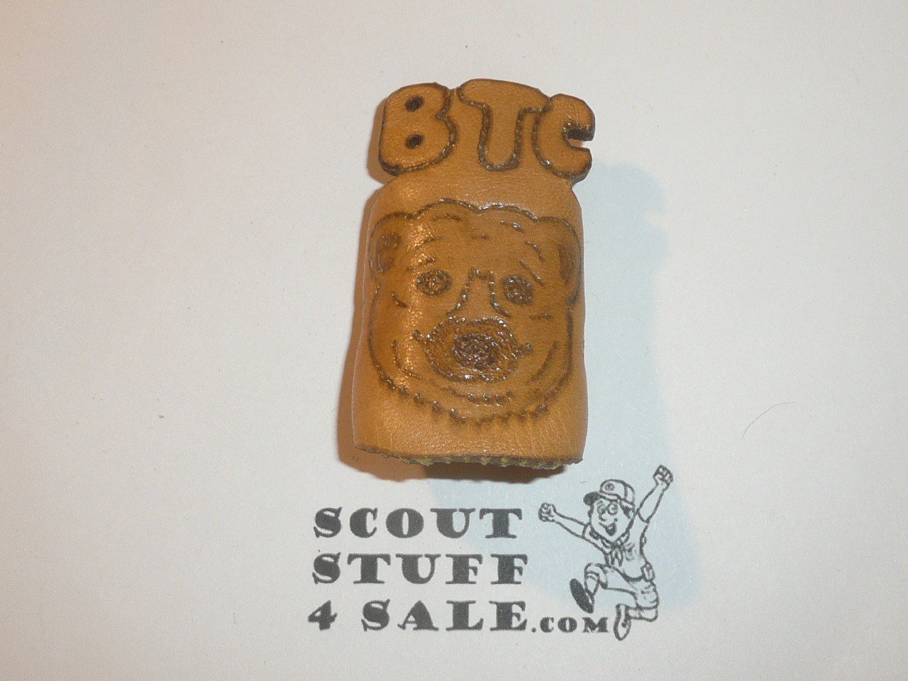 Tooled Leather Bear Neckerchief Slide