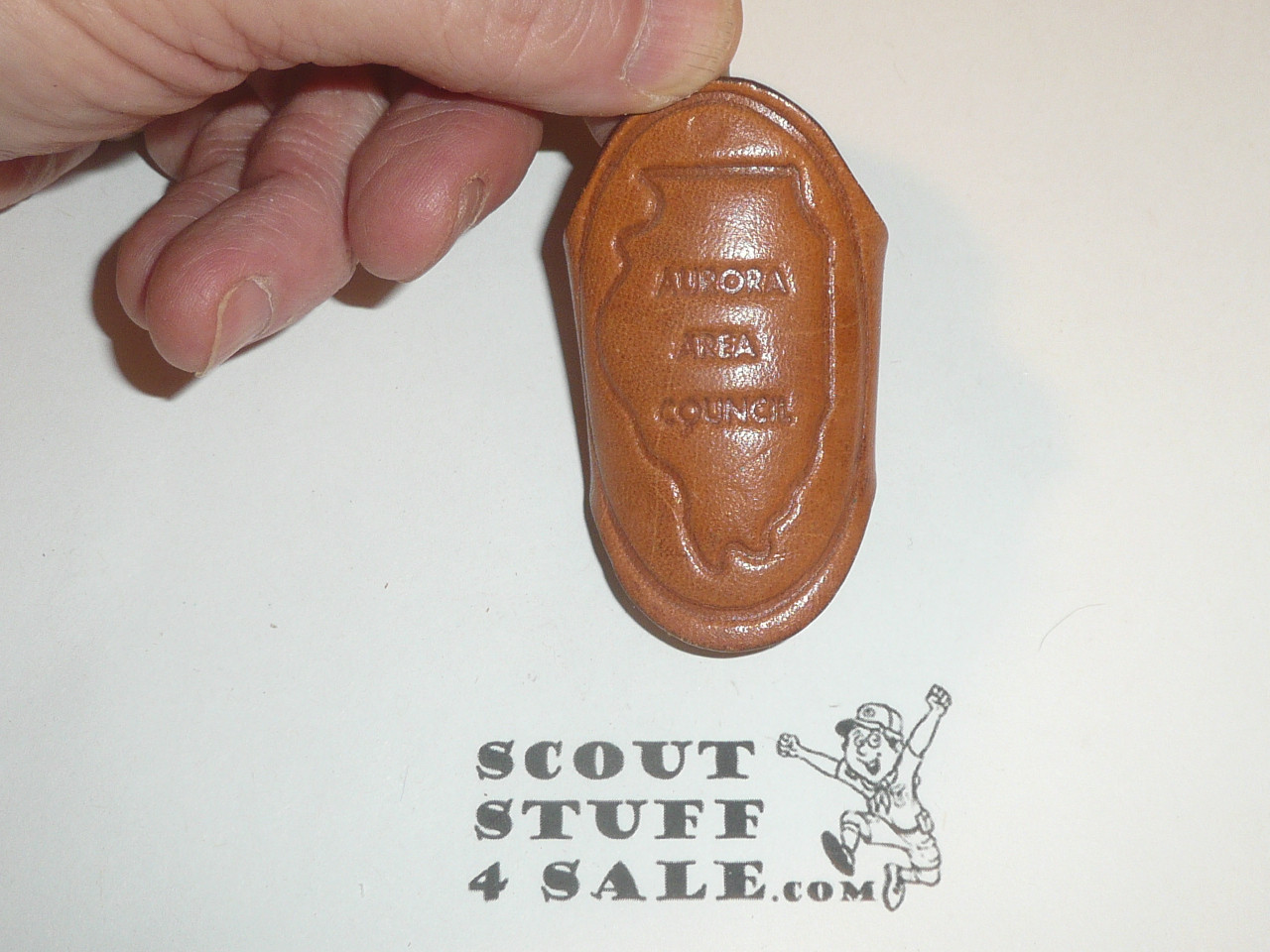 Aurora Area Council Leather Neckerchief Slide