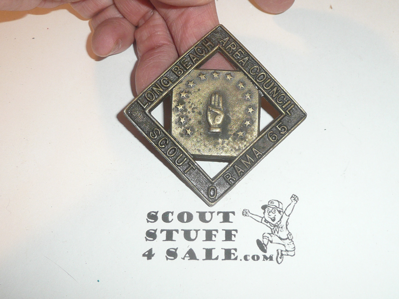 1965 Long Beach Area Council Scout-O-Rama Bronze Neckerchief Slide