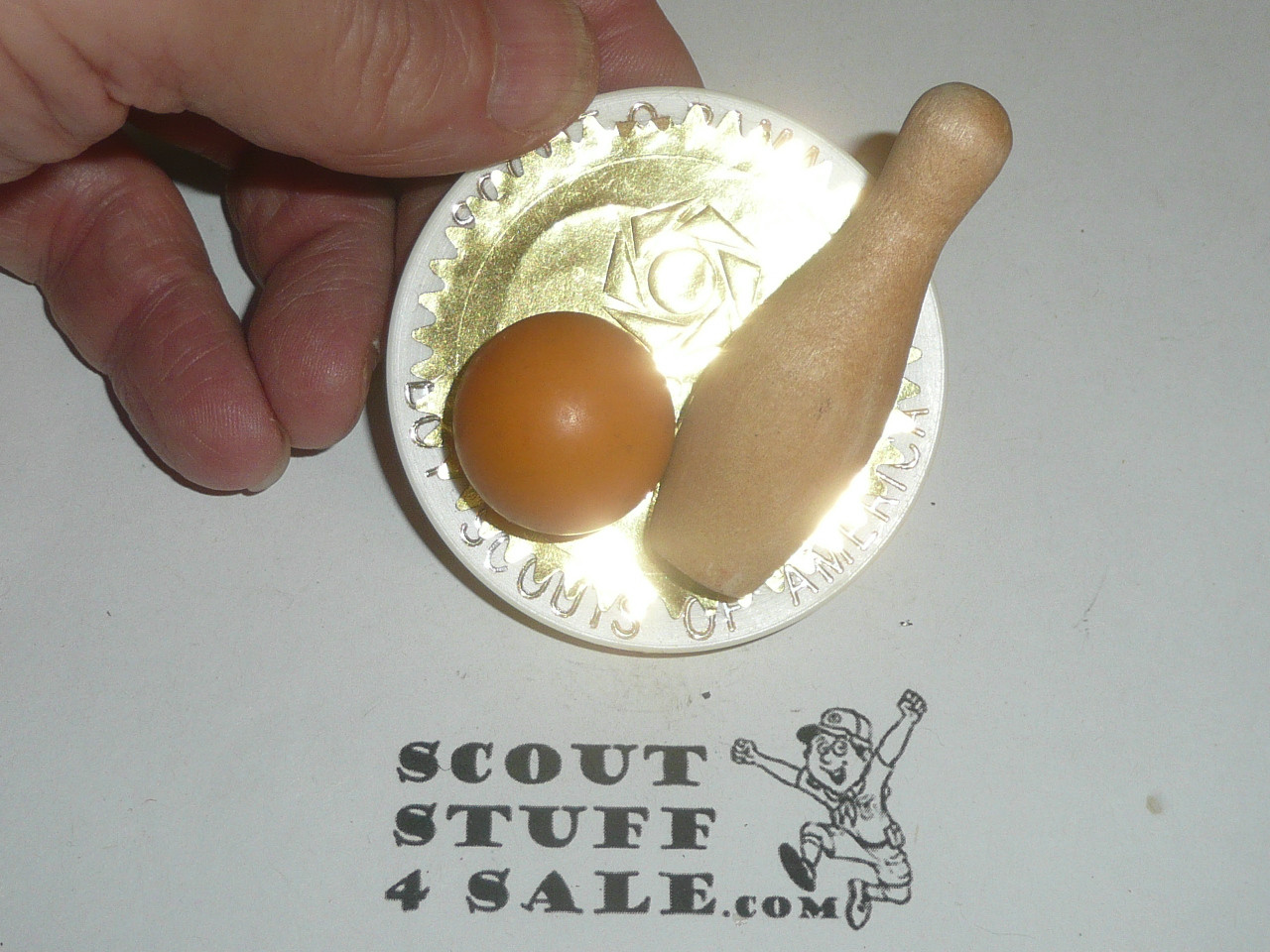 Bowling Pin and Ball Neckerchief Slide