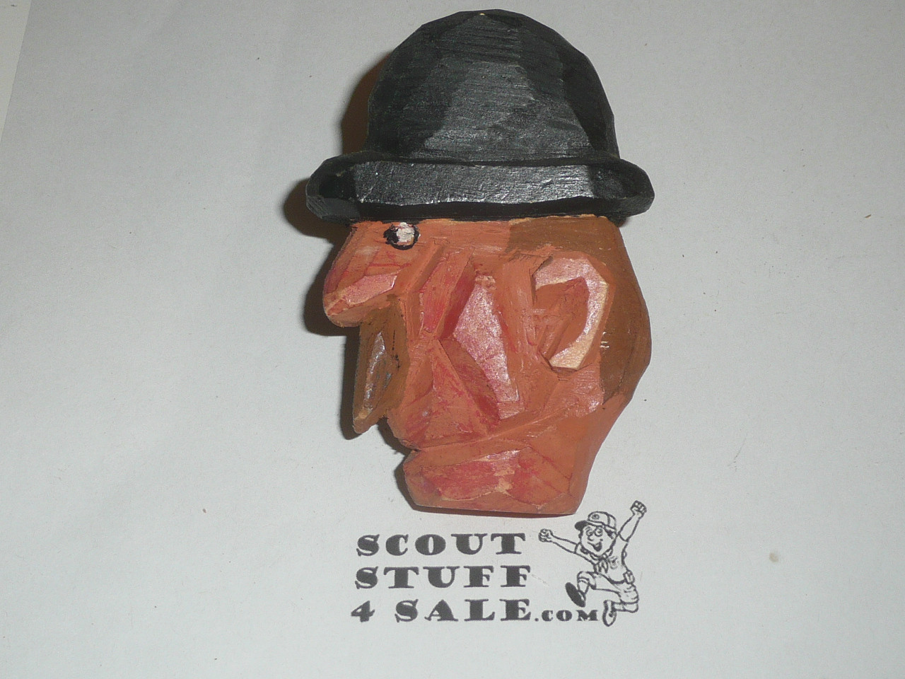 Carved Wood English Chap Neckerchief Slide