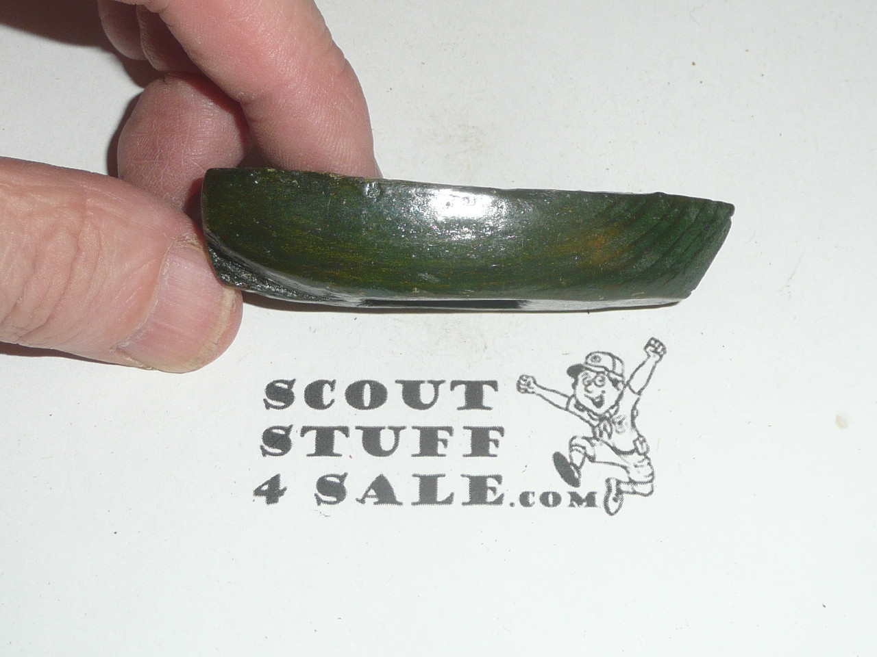 Carved Wood Row Boat Neckerchief Slide