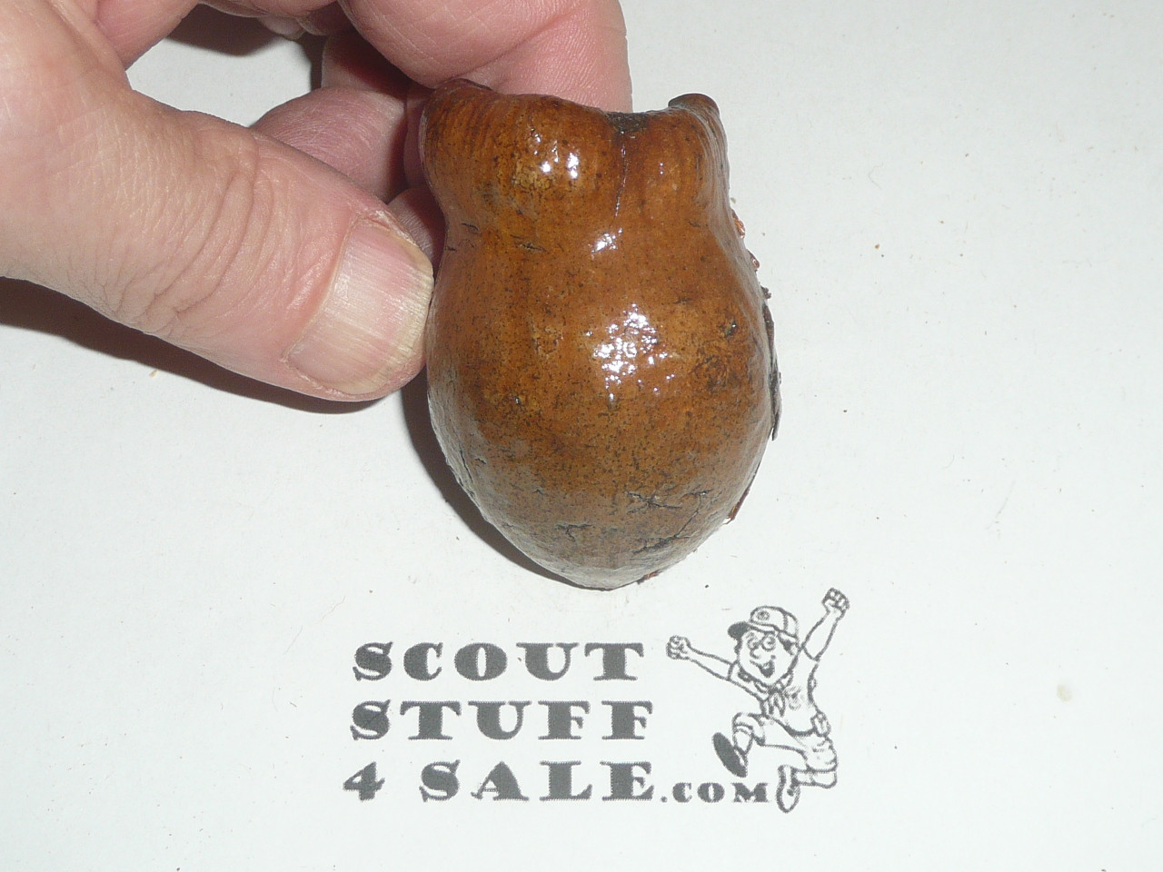 Wood Neckerchief Slide carved from a Gall
