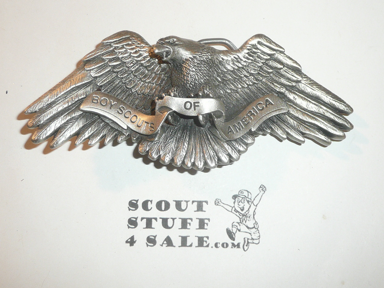 Boy Scouts of America Cast Metal Belt Buckle with stand and velvet Bag